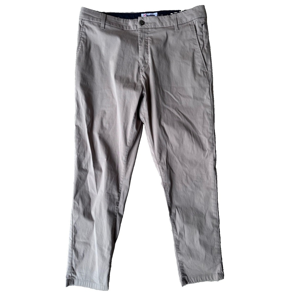 Birddogs Men's Chino Pants 34x30 Khaki Beige Stretch Cotton Zip Pocket